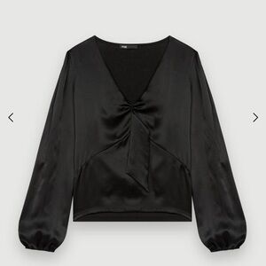 MAJE Black Silk Blouse Size 1